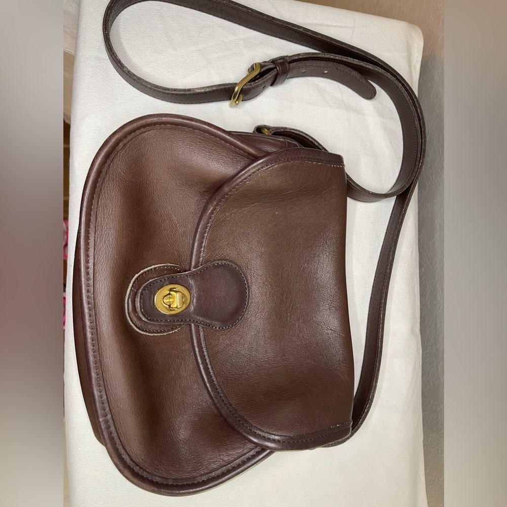Vintage Coach Brown Leather Prairie Bag 9954 Crossbody Shoulderbag